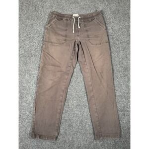 Pact Organic Cotton Joggers Mens‎ Small Brown Elastic Waist Comfort Pants 27"